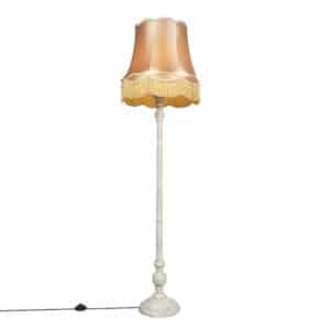 Graue Stehlampe mit Granny-Lampenschirm Gold - Classico