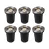 Bodenstrahler 6er-Set Außenbodenspots Stahl IP65 - Basic Round