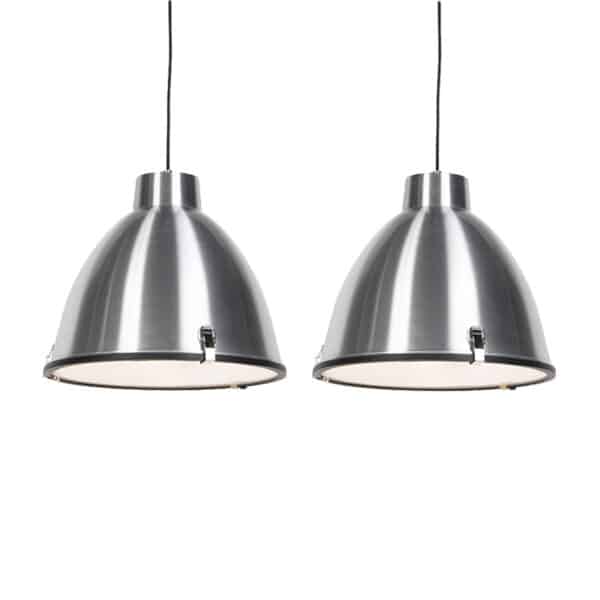 2er Set Hängelampen Aluminium 38 cm dimmbar - Anteros