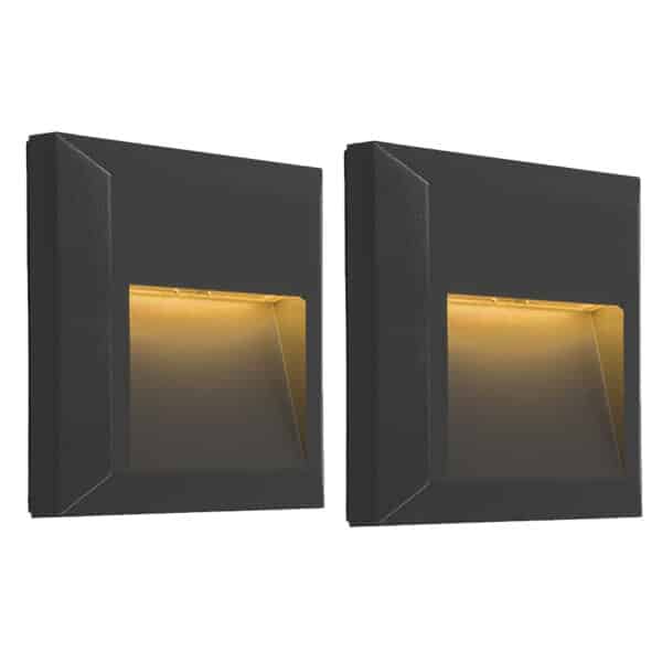 Set mit 2 modernen Wandleuchten dunkelgrau inkl. LED - Gem 2