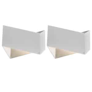 2er Set Design Wandlampen weiß - Fold
