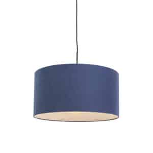 Moderne Pendelleuchte schwarz mit antikblauem Lampenschirm 50 cm - Combi 1