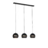 Design Hängelampe schwarz mit goldenem Interieur 3 Leuchten - Buell