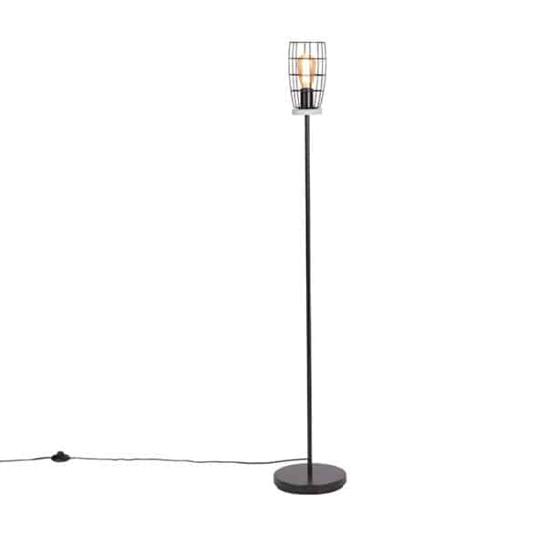 Industrielle Stehlampe Betonoptik mit Schwarz - Rohan