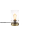 Skandinavische Tischlampe Bronze mit Glas - Dome