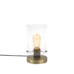 Skandinavische Tischlampe Bronze mit Glas - Dome