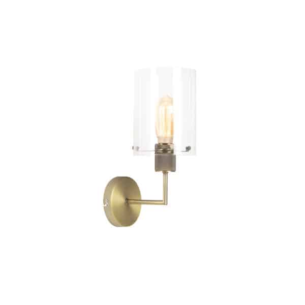 Moderne Wandleuchte Bronze mit Glaskuppel