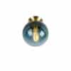 Art Deco Deckenleuchte messing mit ozeanblauem Glaslampenschirm - Pallon