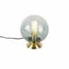 Art Deco Tischlampe Messing mit grünem Glas - Pallon