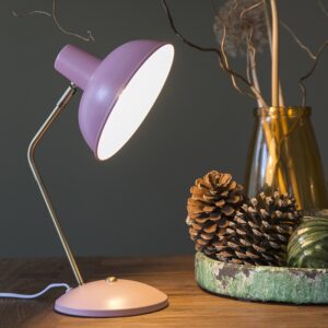 Retro Tischlampe pink mit Bronze - Milou