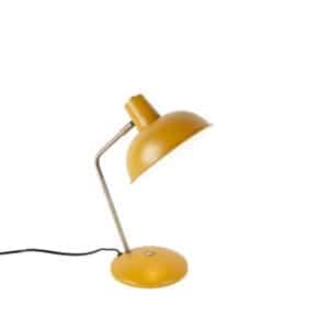 Retro Tischlampe gelb mit Bronze - Milou