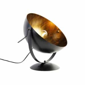 Industrielle Tischlampe schwarz mit Gold einstellbar - Magna