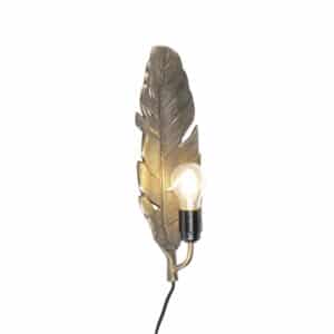 Art Deco Wandleuchte Bronze - Blatt