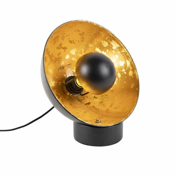 Industrielle Tischlampe schwarz mit goldener Innenseite - Magna Eglip