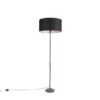 Stehlampe grau mit schwarzem Schirm 50 cm - Simplo