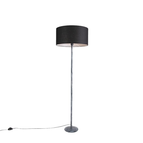 Stehlampe grau mit schwarzem Schirm 50 cm - Simplo