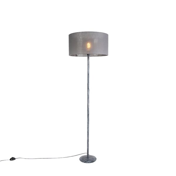 Stehlampe grau mit grauem Schirm 50 cm - Simplo
