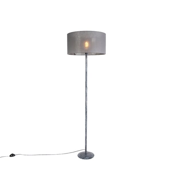 Stehlampe grau mit grauem Schirm 50 cm - Simplo