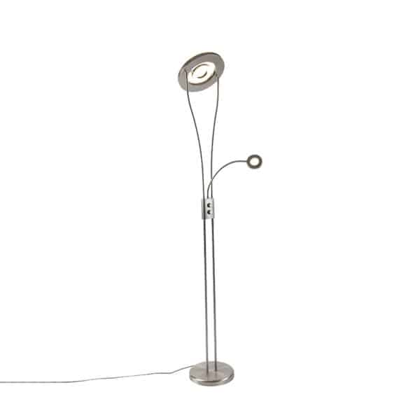 Moderne Stehlampe Stahl inkl. LED mit Lesearm - Hella