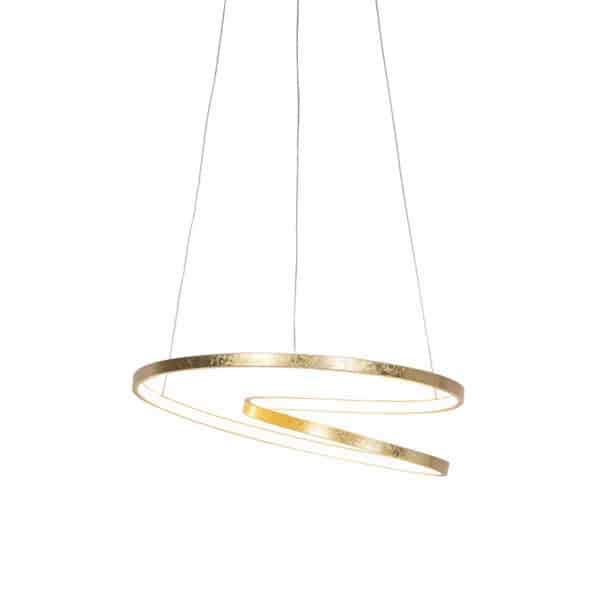 Art Deco Hängelampe gold inkl. LED - Rowan