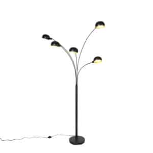 Design Stehleuchte schwarz 5-Licht - Sixties