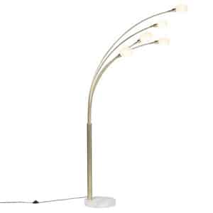 Art Deco Stehlampe Gold 5 Lampen - Sixties Marmo