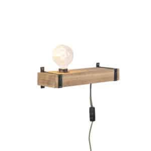 Industrielle Wandleuchte Holz USB - Reena