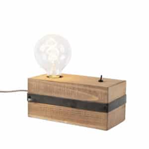 Industrielle Tischlampe aus Holz - Reena