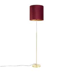 Stehleuchte gold / messing mit veloursschirm rot 40/40 cm - Parte