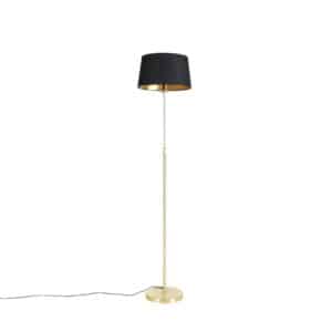 Stehlampe Gold / Messing mit schwarzem Schirm 35 cm verstellbar - Parte