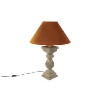 Land Tischlampe mit Veloursschirm Kürbisgewürz 50 cm - Ysop