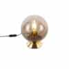 Art Deco Tischlampe Messing mit Rauchglas - Pallon