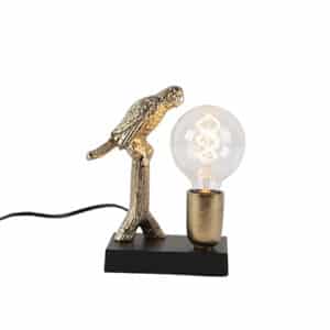 Art Deco Tischlampe schwarz mit Gold 23 cm - Pajaro