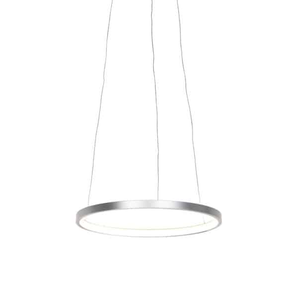 Moderne Ringpendelleuchte silber 40 cm inkl. LED - Anella
