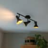 Moderner Deckenspot schwarz/gold 3-Flammig - Magno