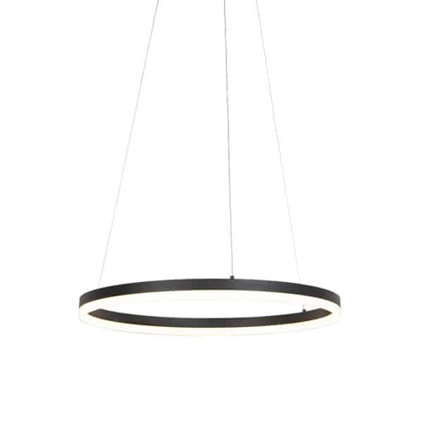 Design Ring-Pendelleuchte Schwarz 60cm inkl. LED und Dimmer - Anello