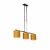Hängelampe mit Veloursschirmen gelb mit Gold 20cm - Combi 3 Deluxe