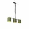 Hängelampe mit Samtschirmen grün mit Gold 20cm - Combi 3 Deluxe