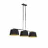 Hängelampe mit Baumwollschirmen schwarz mit Gold 32 cm - Combi 3 Deluxe