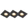 Set mit 3 Bad-Downlights schwarz IP44 - Xena Square