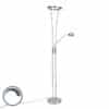 Moderne Stehlampe Stahl und Glas inkl. LED mit Lesearm - Divine