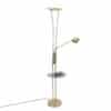 Goldene Stehlampe mit Lesearm inkl. LED und USB-Anschluss - Sevilla