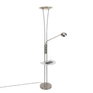 Stahl Stehlampe mit Lesearm inkl. LED und USB-Anschluss - Sevilla