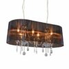 Kronleuchter Chrom mit Schwarz 80 cm 6 Lichter - Ann-Kathrin